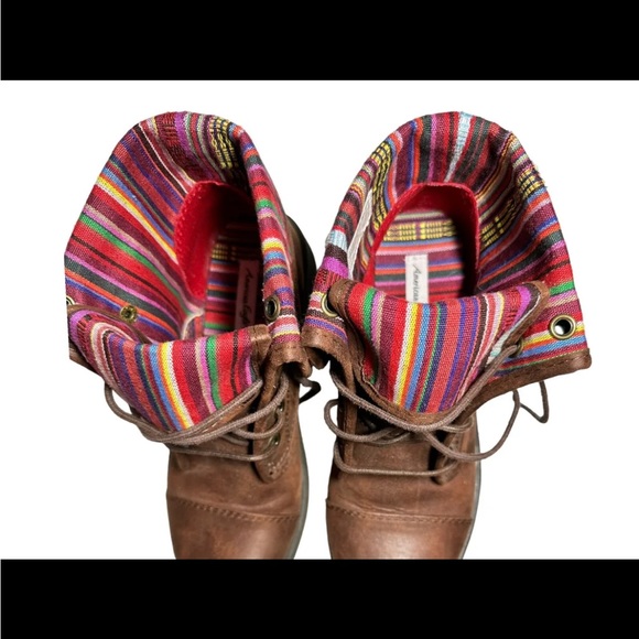 American Eagle AE Brown Lace Up Boots Multicolor Sz 7.5 - Picture 4 of 8